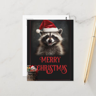 Carte Postale Raccoon de Noël
