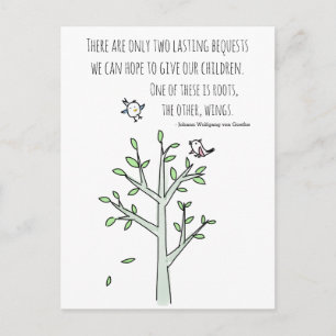 Carte Postale Racines et ailes Inspirer la citation parentale
