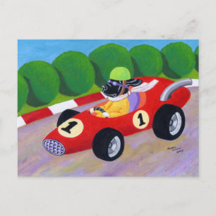 Carte Postale Racing Black Labrador