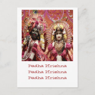 Carte Postale Radha KRISHNA pour l'amour, la paix et la prospéri
