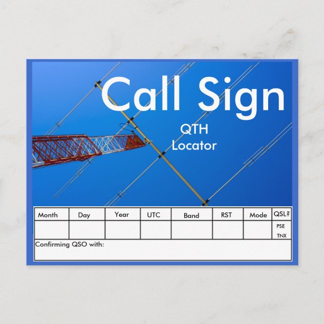 Carte Postale Radio amateur QSL (Devant)
