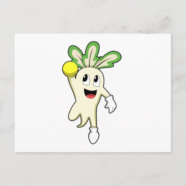 Carte Postale Radish at Handball player avec Handball (Devant)