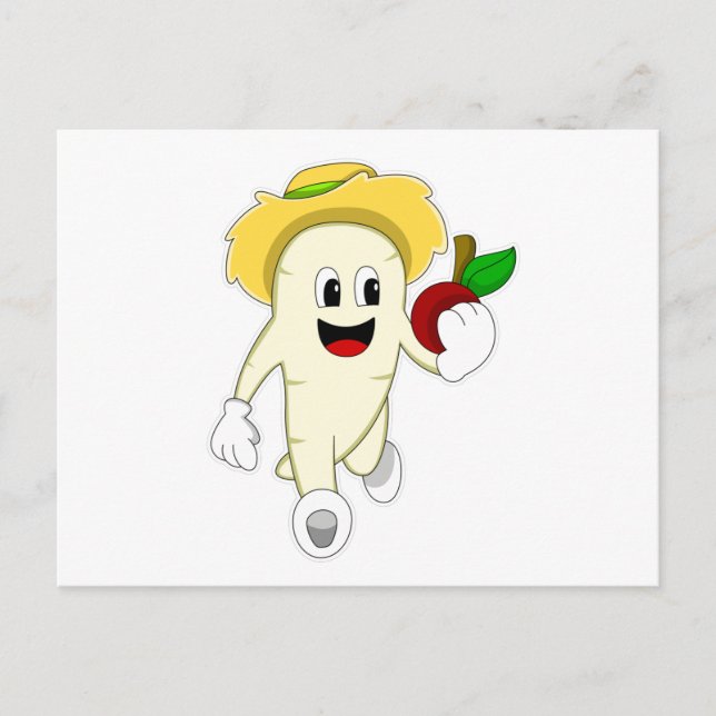 Carte Postale Radish comme fermier avec des fruits (Devant)