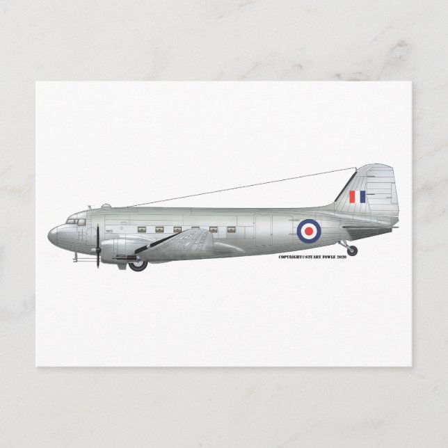 Carte Postale RAF DC3 Dakota pendant le transport aérien de Berl (Devant)