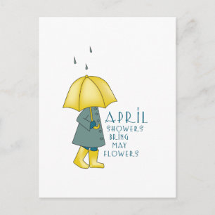 Carte Postale Rain Saying