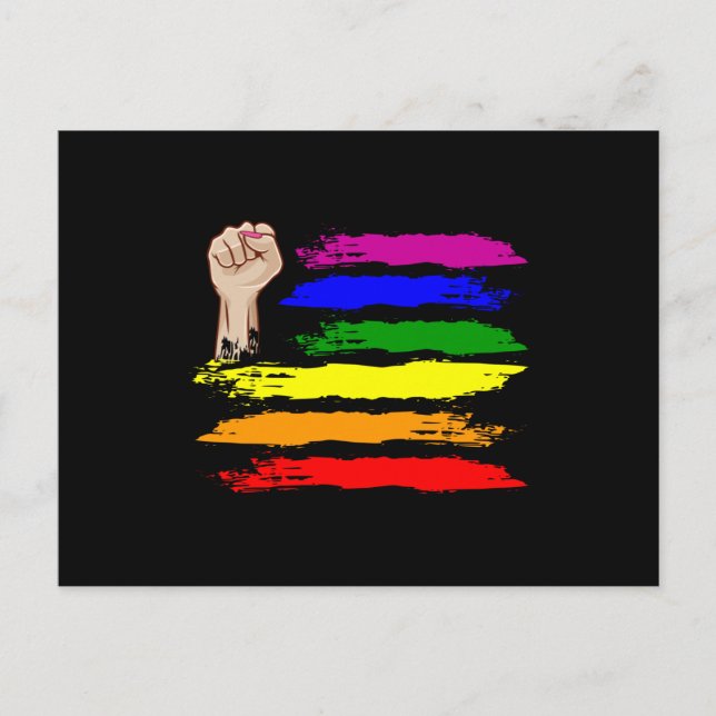 Carte Postale RAINBOUR ALLY LGBT Pride Moth LGBTQ Rainbow Flag (Devant)