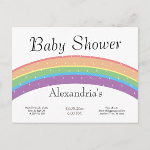 Carte Postale Rainbow Baby Girl ou garçon Baby shower fête