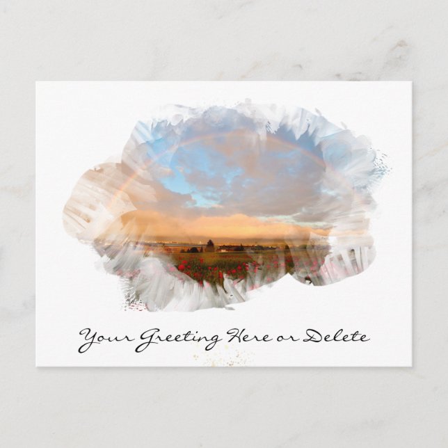 Carte Postale *~* Rainbow Beach Waves Ocean Artsy Floral AR11 (Devant)