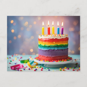 Carte Postale Rainbow Birthday Cake