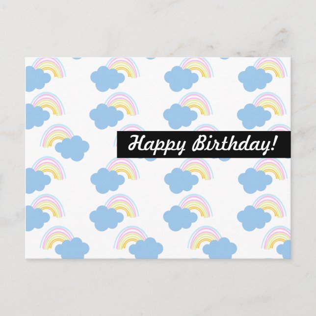 Carte Postale Rainbow Birthday Toute occasion Personnalisée (Devant)