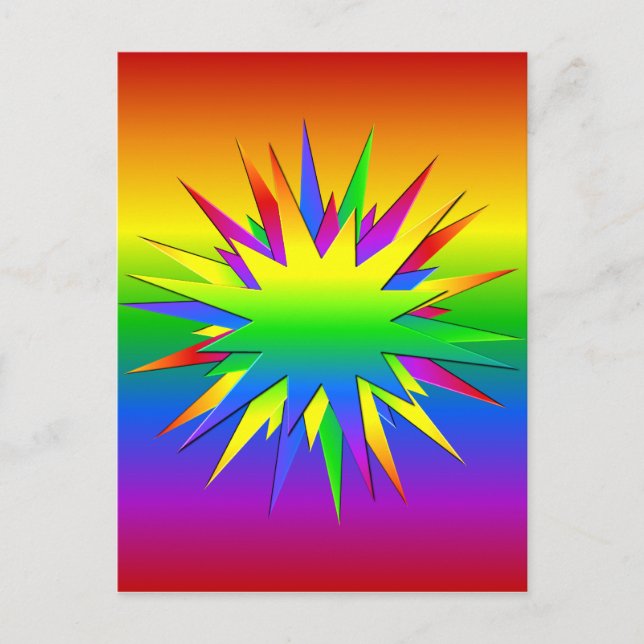 Carte postale Rainbow Burst, personnaliser (Devant)