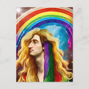 Carte Postale Rainbow Deity Homme Of All love Imaginaire Art