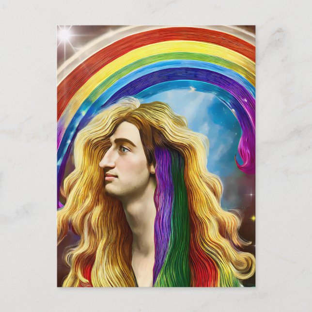 Carte Postale Rainbow Deity Homme Of All love Imaginaire Art (Devant)