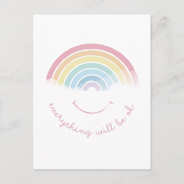 Carte Postale RAINBOW Everything will be ok! (Devant)