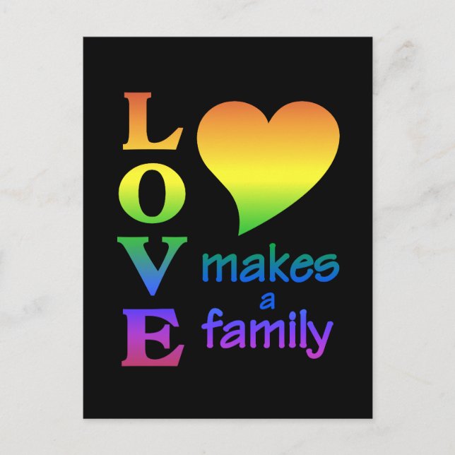Carte postale Rainbow Family, personnaliser (Devant)