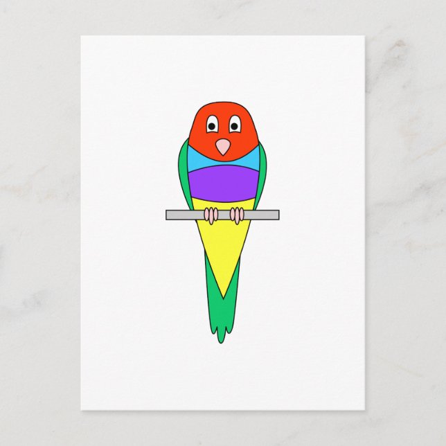 Carte Postale Rainbow Finch Bird. Gouldien coloré. (Devant)
