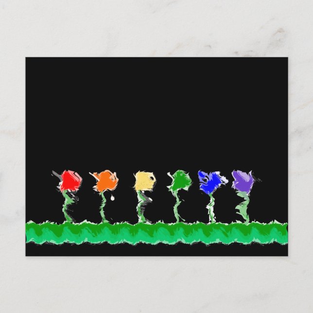 Carte postale Rainbow Flower Garden (Devant)