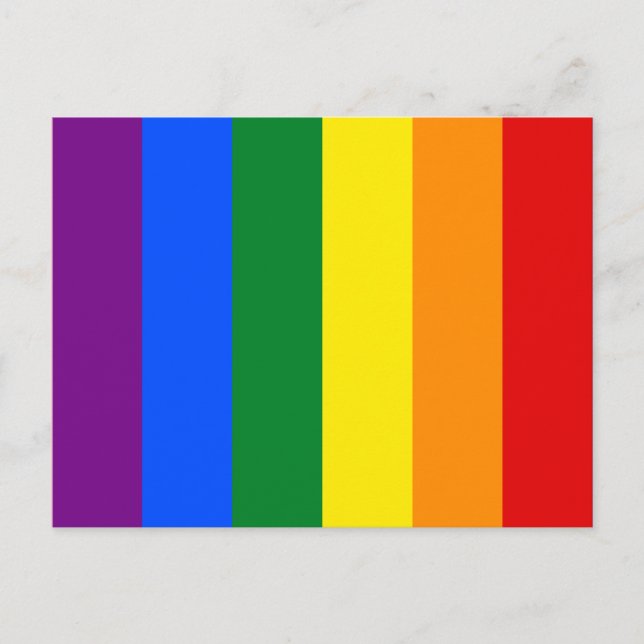 Carte Postale Rainbow Gay Lesbian Trans Queer LGBTQ Pride drapea (Devant)