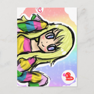 Carte Postale Rainbow Girl