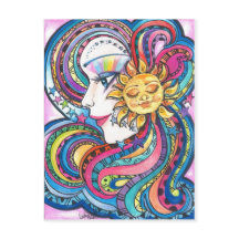 Carte postale Rainbow Girl Imaginaire Art