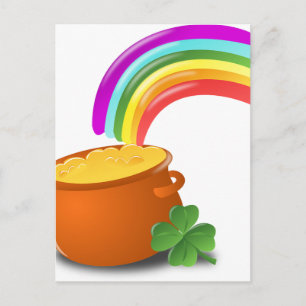 Carte Postale Rainbow Gold Pot Lucky Irish Sky Irlande Coloré