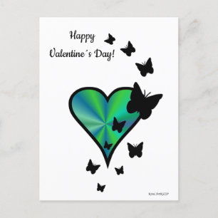 Carte Postale Rainbow heart and Butterfly