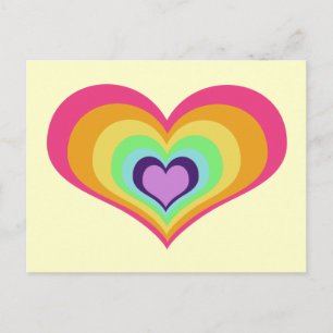 Carte Postale Rainbow Hearts Art