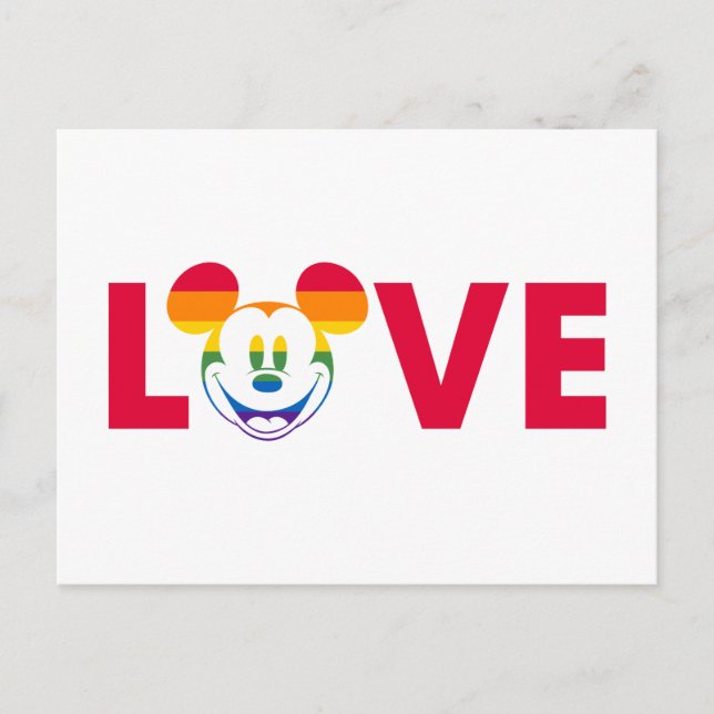 Carte Postale Rainbow Mickey LOVE (Devant)