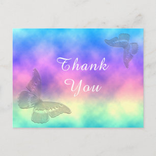 Carte Postale [Rainbow Mist] Papillons colorés Merci