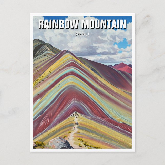 Carte Postale Rainbow Mountain Cusco Pérou Voyage (Devant)