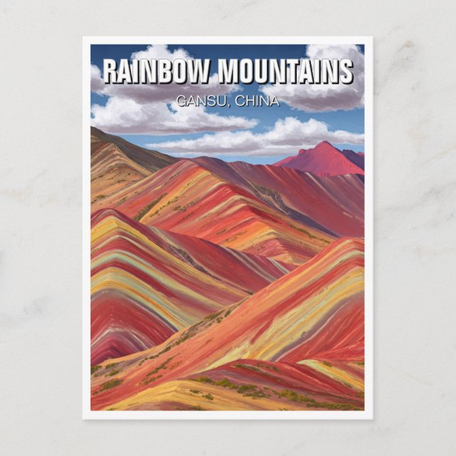 Carte Postale Rainbow Mounts Gansu Chine Voyage (Devant)
