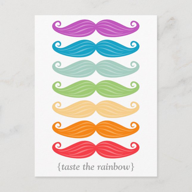 Carte postale Rainbow Mustaches (Devant)