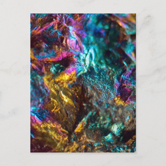 Carte Postale Rainbow Oil Slick Crystal Rock (Devant)