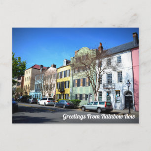 Carte Postale Rainbow Row, Charleston Carolina Sud