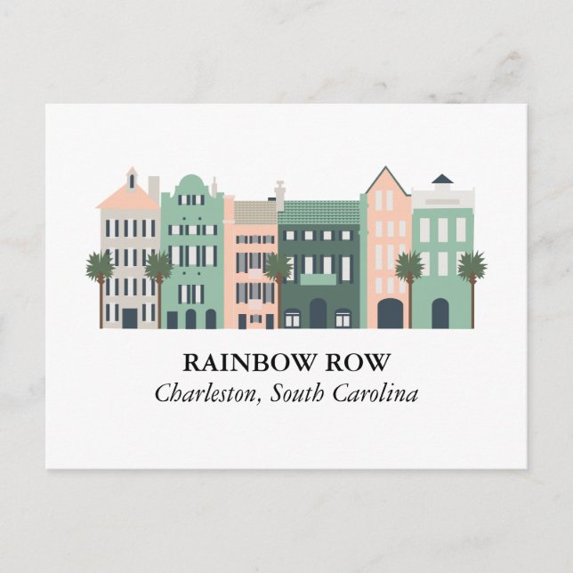 Carte postale Rainbow Row Charleston Caroline du S (Devant)