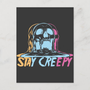 Carte Postale Rainbow Skull Kawaii Restez Déplaisant Pastel Goth