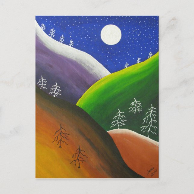 Carte postale Rainbow Snowflakes Folk Art (Devant)