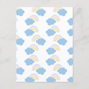 Carte Postale Rainbow Summer Nuages Pastel Scribble Doodle