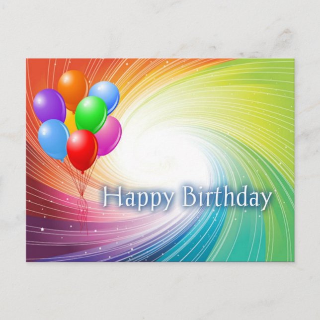 Carte Postale Rainbow Vortex Joyeux anniversaire (Devant)