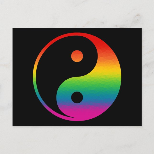 Carte Postale Rainbow Yin Yang (Devant)