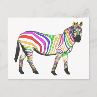 Carte Postale Rainbow Zebra