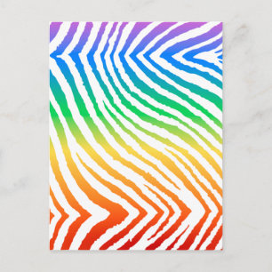Carte Postale Rainbow Zebra Print