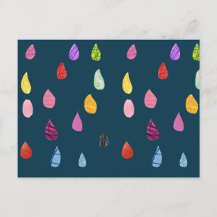 Carte Postale Raindrops collage d'art collage mignon boho