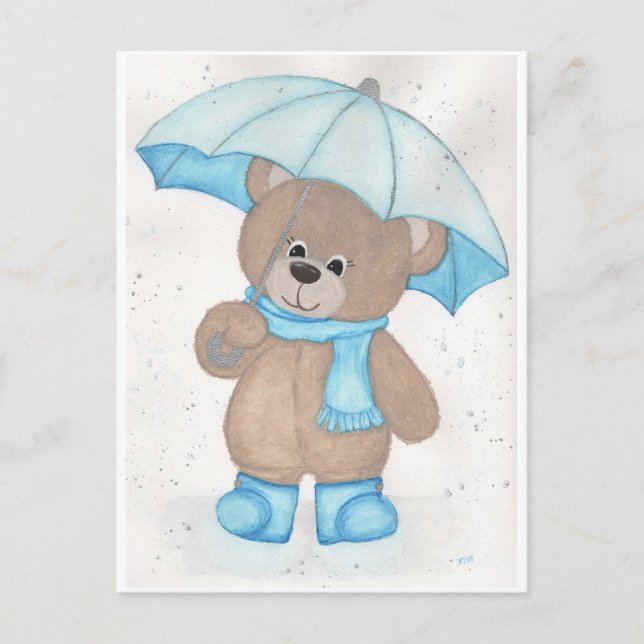 Carte Postale Rainy Daze Teddy Bear (Devant)
