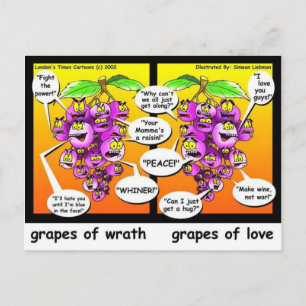 Carte Postale Raisin de Colère, d'Amour & de Guerre Cadeaux Drôl
