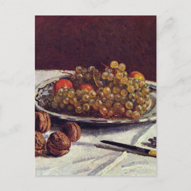 Carte Postale Raisins et noix sur une table Impressionniste Sisl (Devant)