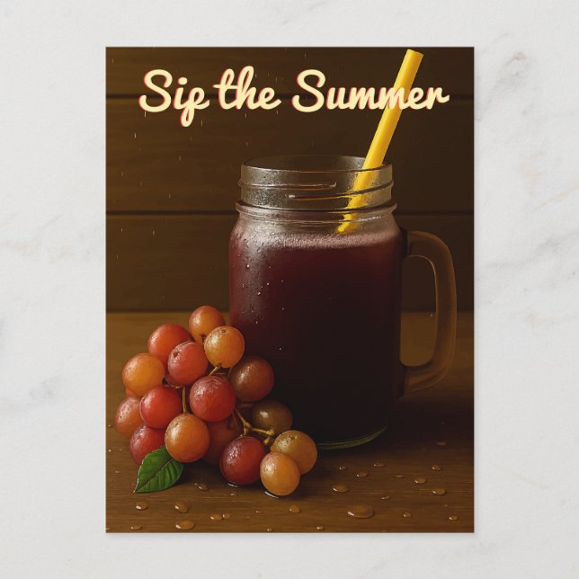 Carte Postale Raisins rouges d'or - Sip the Summer Postcard (Devant)