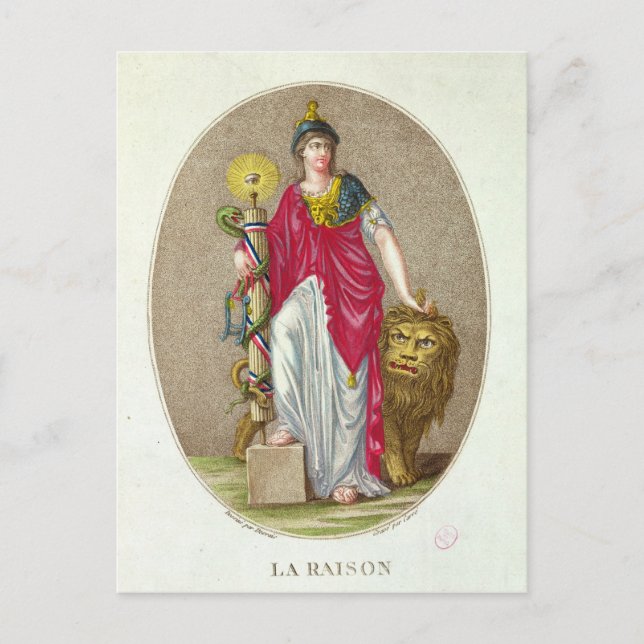 Carte Postale Raison, gravée par Carre, 1793 (Devant)