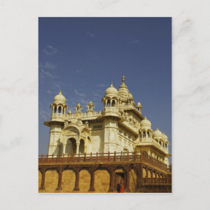 Carte Postale Rajasthan, Inde Une femme debout à et accient