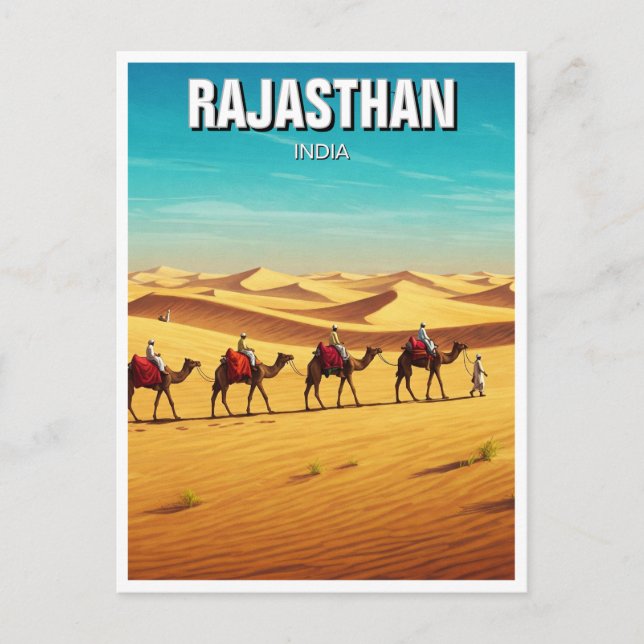 Carte Postale Rajasthan Thar Désert Jaisalmer Inde Voyage (Devant)